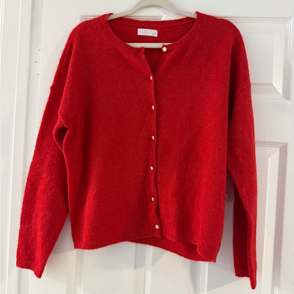 LC Lauren Conrad Vibrant Red Cardigan